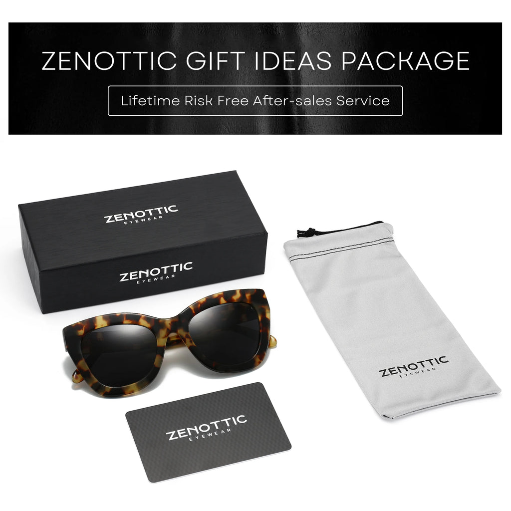 ZENOTTIC Handmade Acetate Butterfly Polarized Sunglasses