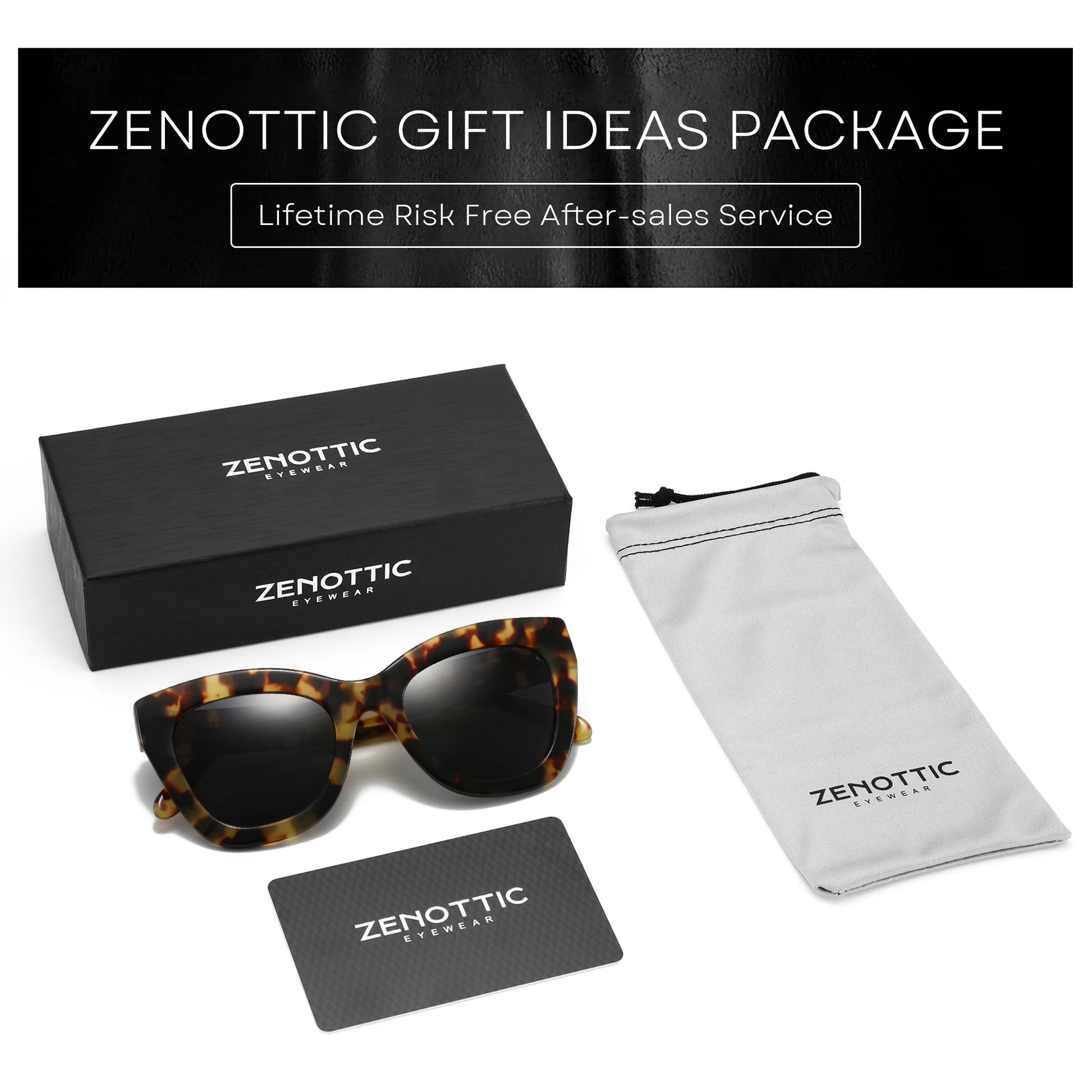 ZENOTTIC Handmade Acetate Butterfly Polarized Sunglasses