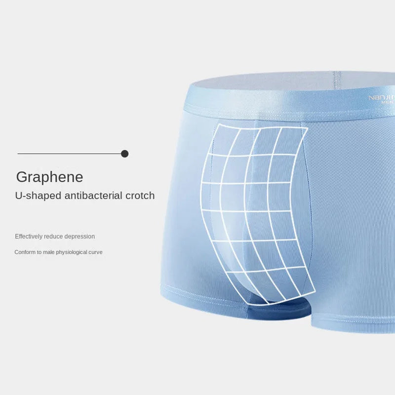 4pcs Boxer Shorts Men's Ice Silk breathable Underwear