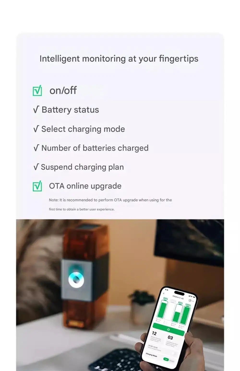 Ostation X 3-in-1 Smart Battery Charger by VERFANS