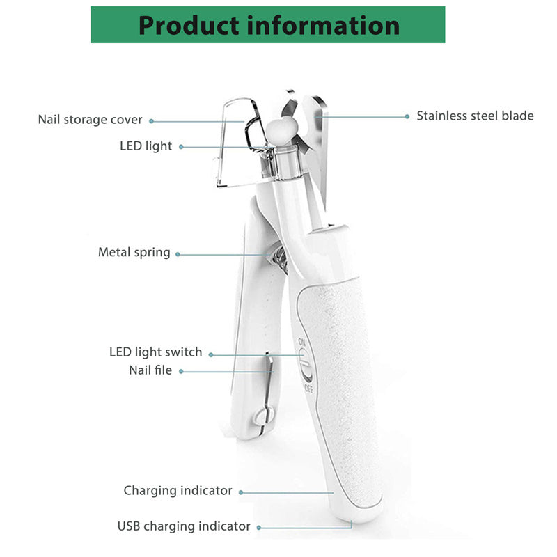 Pet Nail Clippers With LED Light Dogs Cat Nail Scissors