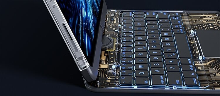 360° Swivel Keyboard Case with Cyberpunk Flair