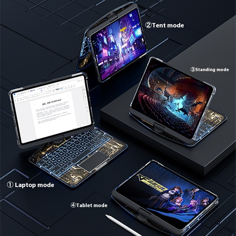 360° Swivel Keyboard Case with Cyberpunk Flair