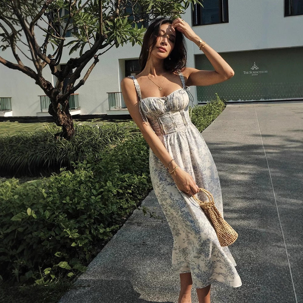 Women's Fashion Bow Seaside Sling Dress