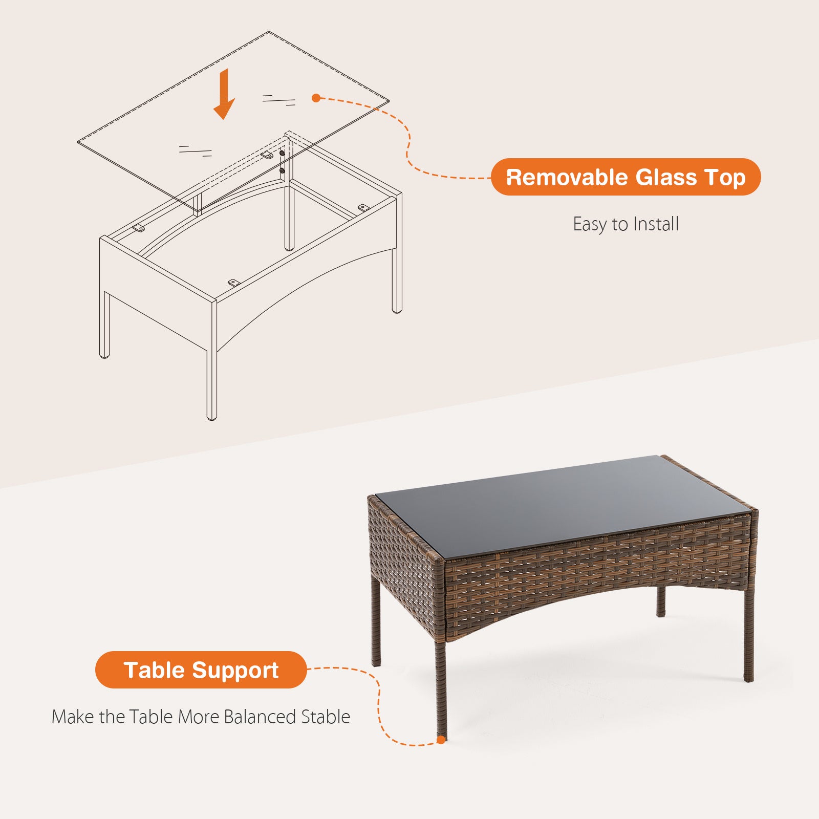 Outdoor Furniture With Glass Table
