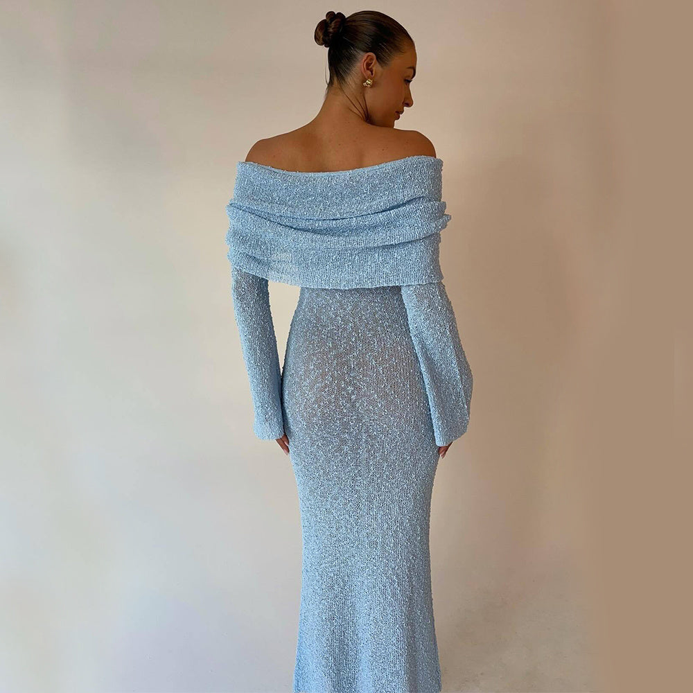 Sunset Siren One-Shoulder Knit Maxi Dress – Effortless Glam for Beach Days & Beyond