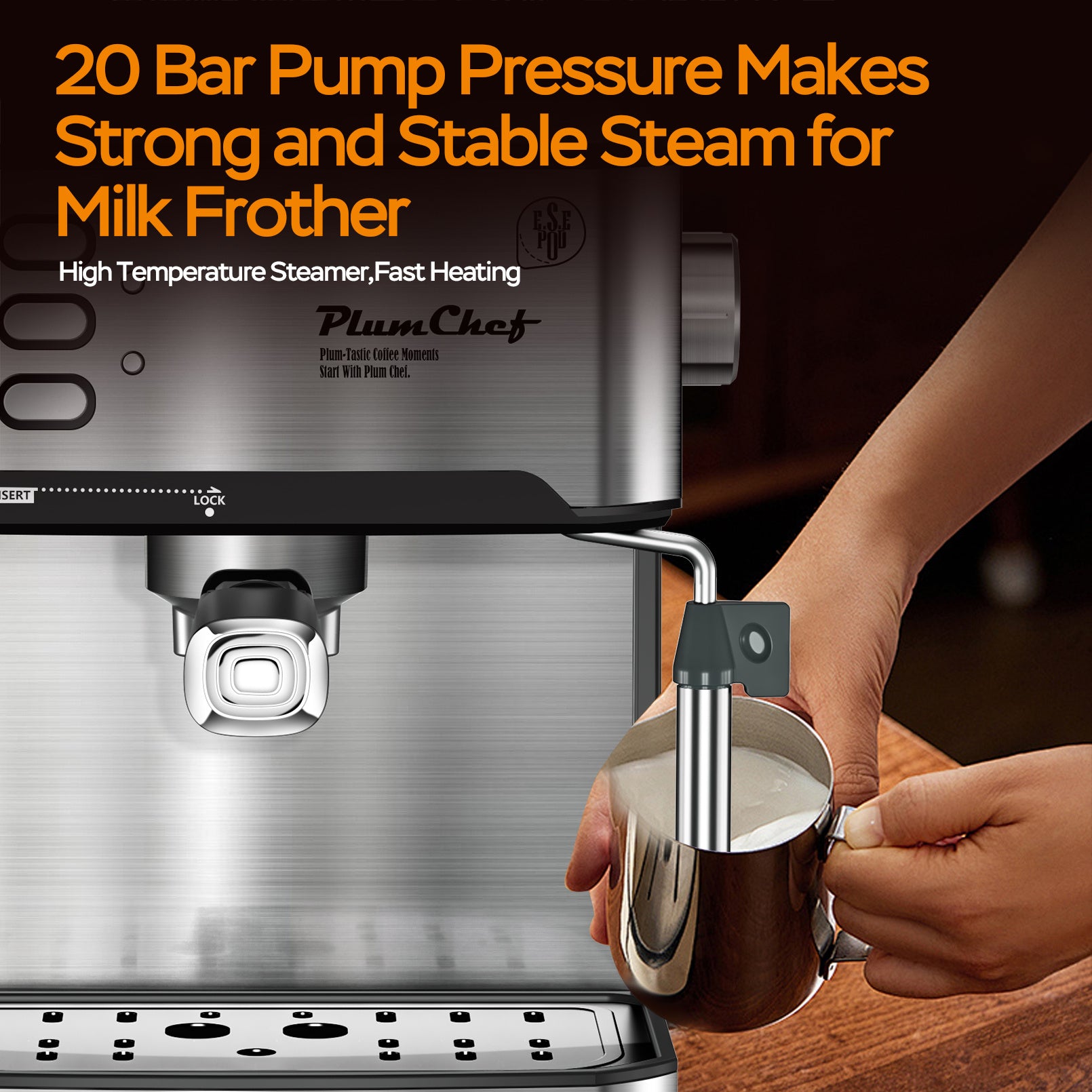 20 Bar Professional Espresso Machine With Milk Frothier