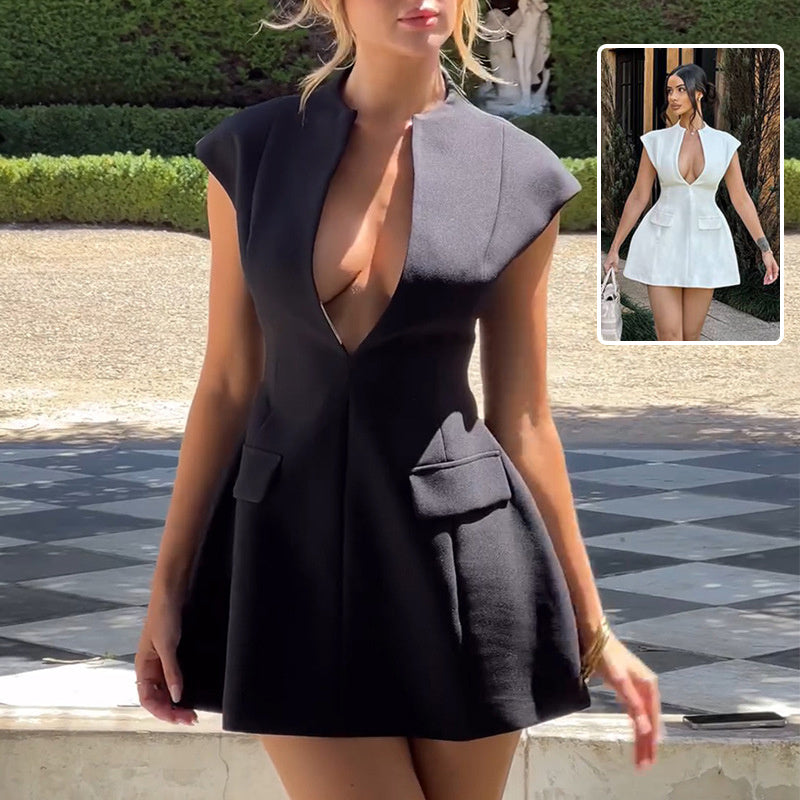 Deep V A-Line Mini Dress – Flirty, Fierce & Totally Hot Girl Approved