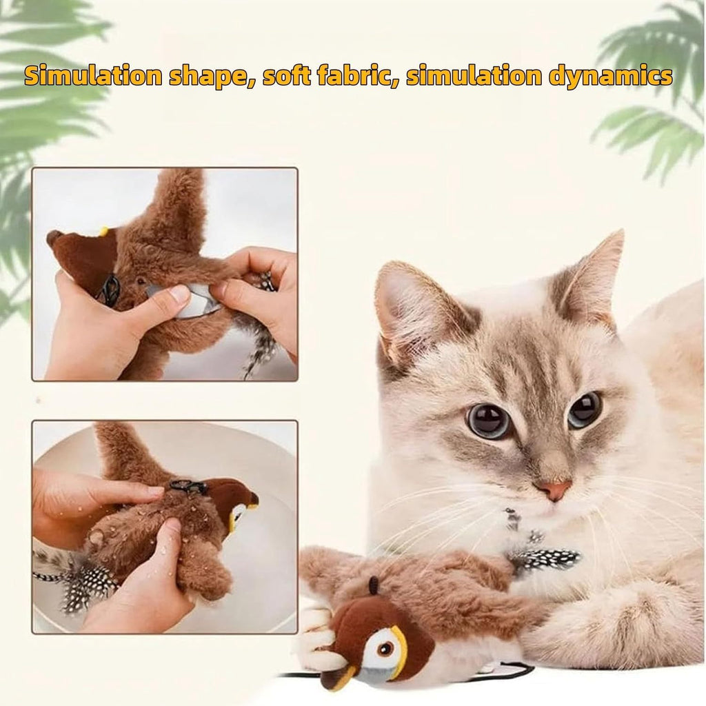 2025 Interactive Flying & Chirping Bird Cat Toy