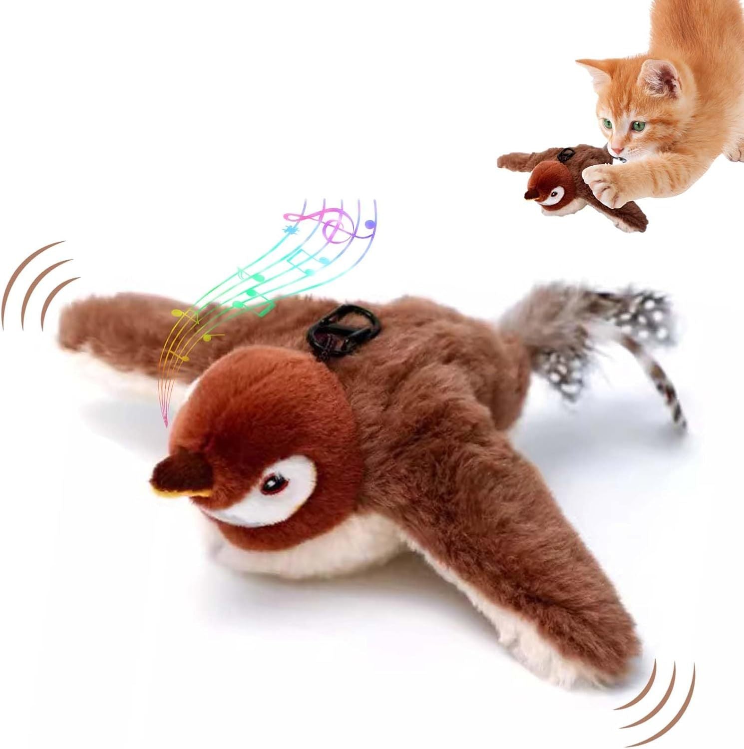 2025 Interactive Flying & Chirping Bird Cat Toy