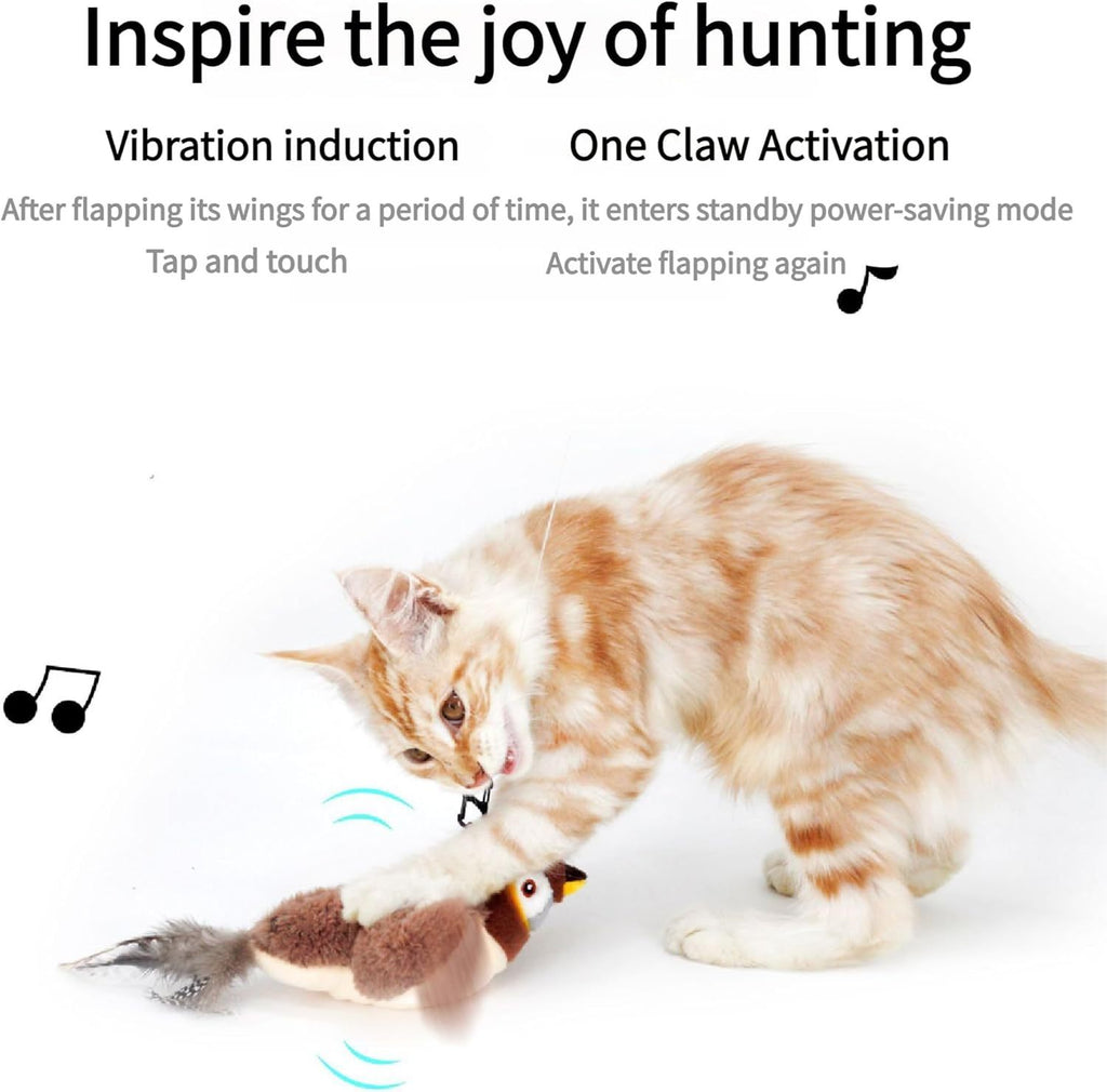 2025 Interactive Flying & Chirping Bird Cat Toy