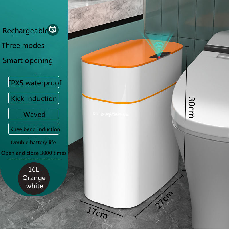 Smart Trash Can with Lid for Bedroom and Living Room